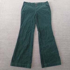 Old Navy Pants Women 8 Dark Green Corduroy Flare Casual Mid Rise Wide Leg Y2K